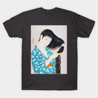 Japanese Women Combing Hair Painting T-Shirt